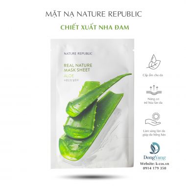 Mặt Nạ Nature Republic Chiết Xuất Nha Đam Cấp Ẩm Da 23ml Real Nature Aloe Mask Sheet