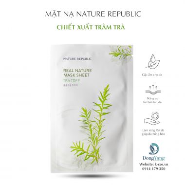 Mặt Nạ Nature Republic Chiết Xuất Tràm Trà Cấp Ẩm Da 23ml Real Nature Tea Tree Mask Sheet