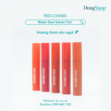 Son Lì Red Cookies Water Dew Velvet Tint Hàn Quốc Màu D5 - Đỏ Mận (4gr )