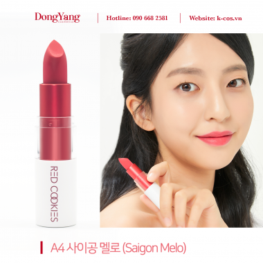 Son Thỏi Lì Marshmallow Powder Lipstick Red Cookies Hàn Quốc - Màu A4 Hồng Đào