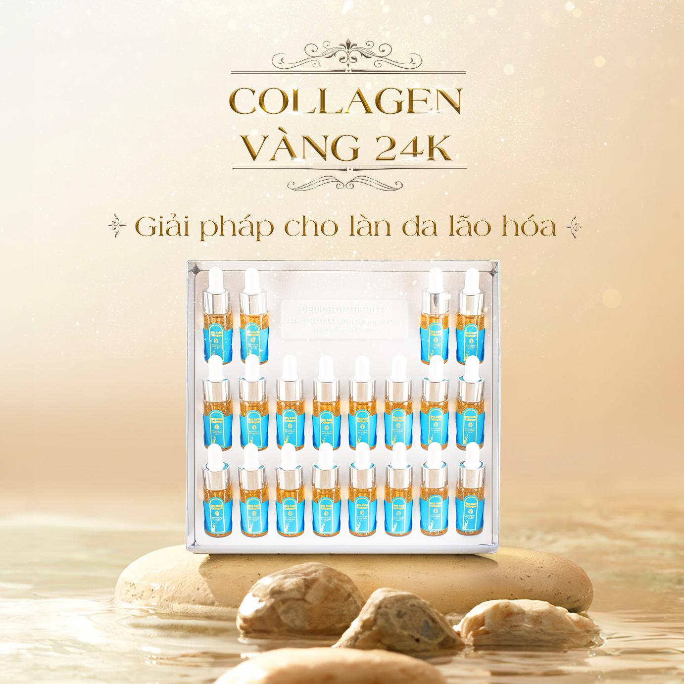 Serum Vàng 24k Collagen Dewdrop Beauty Giúp Dưỡng Trắng Chống Lão Hóa - Lọ 15ml