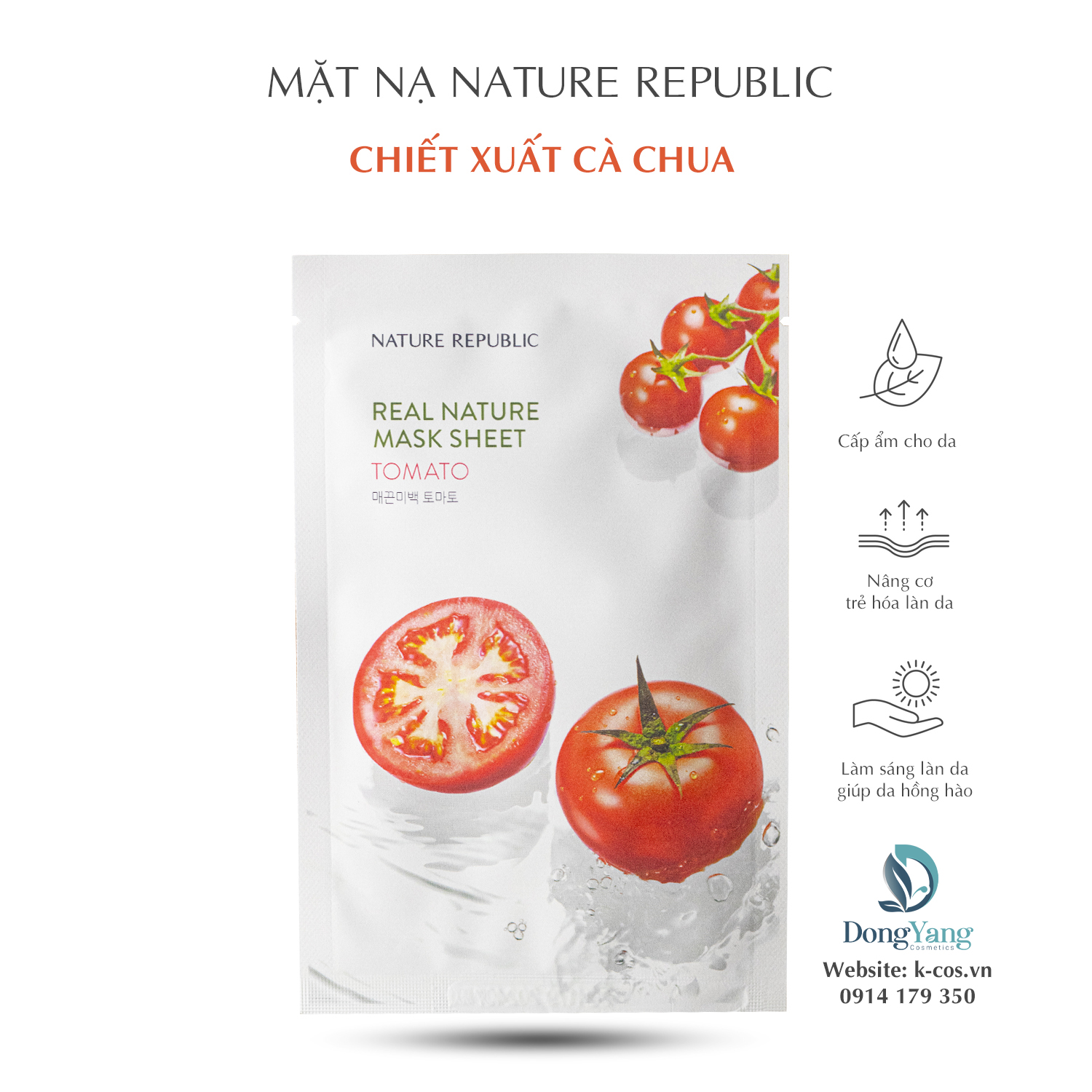Mặt Nạ Nature Republic Chiết Xuất Cà Chua Cấp Ẩm Da 23ml Real Nature Tomato Mask Sheet
