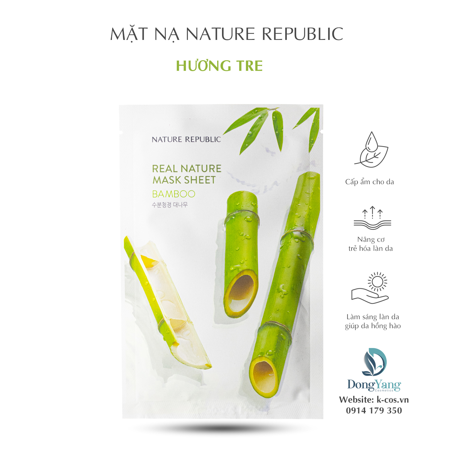 Mặt Nạ Nature Republic Chiết Xuất Tre Cấp Ẩm Da 23ml Real Nature Bamboo Mask Sheet