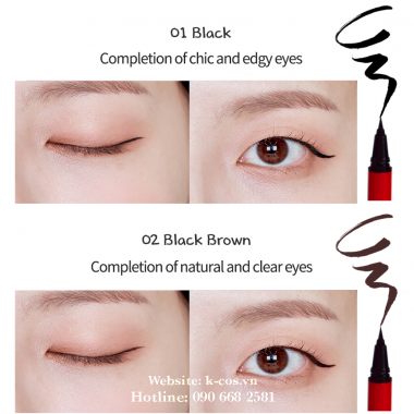 Bút Kẻ Mắt Eyeliner Red Cookies Màu 01 Đen Sắc Nét Lâu Trôi Hàn Quốc 