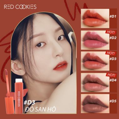 Son Lì Red Cookies Water Dew Velvet Tint Hàn Quốc Màu D3 - Đỏ San Hô (4gr )