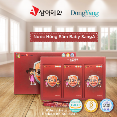 Nước Uống Hồng Sâm Baby Sanga Hàn Quốc Giúp Bé Ăn Ngon Ngủ Ngon, Tăng Sức Đề Kháng Hộp 30 Gói