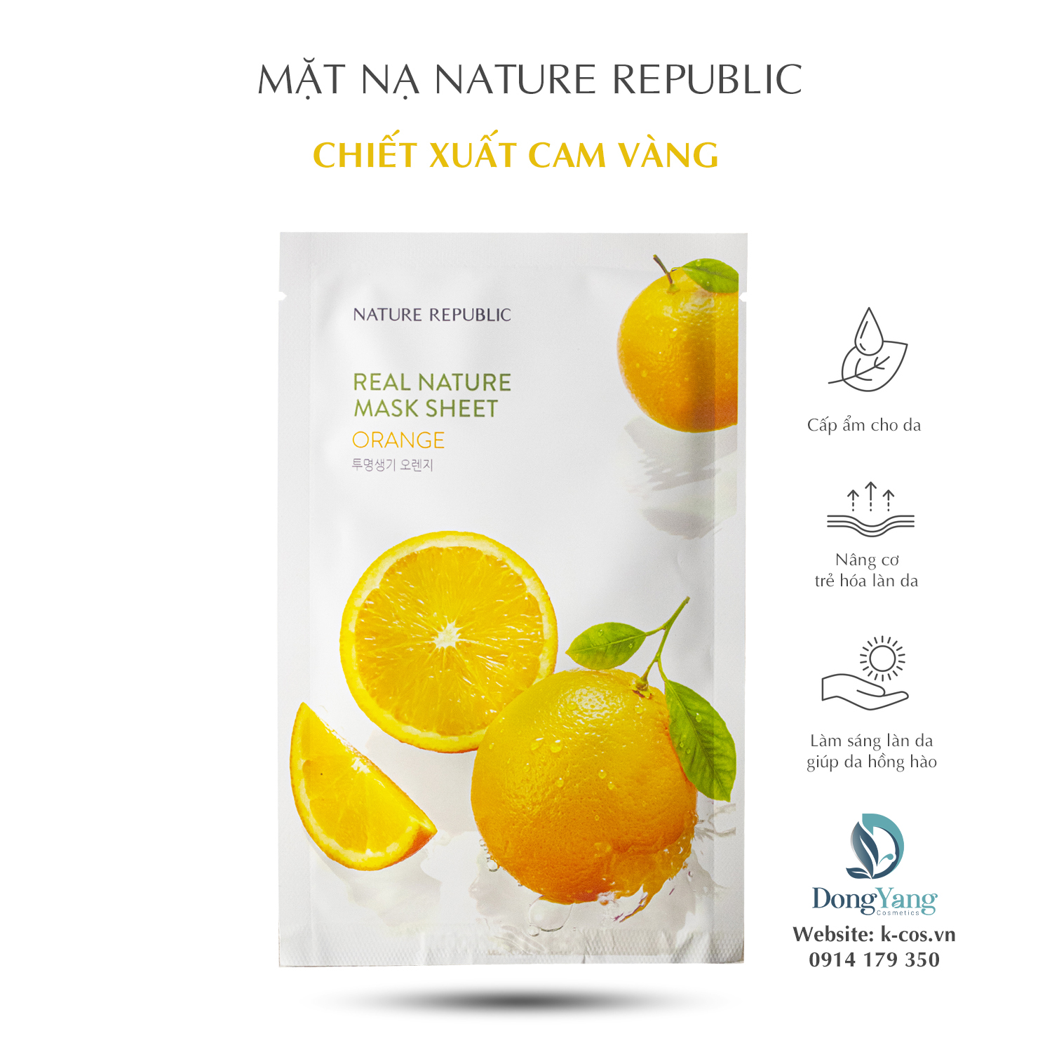 Mặt Nạ Nature Republic Chiết Xuất Cam Cấp Ẩm Da 23ml Real Nature Orange Mask Sheet