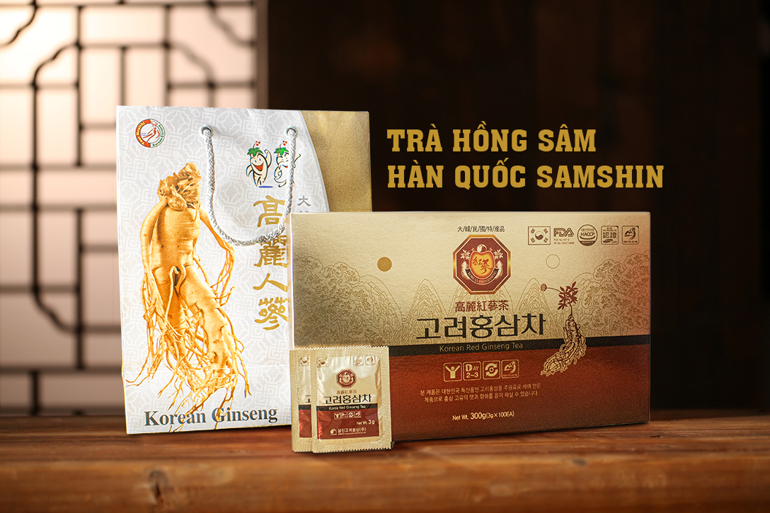 Trà Hồng Sâm Hòa Tan Samshin Hàn Quốc Hộp 100 Gói x 3g